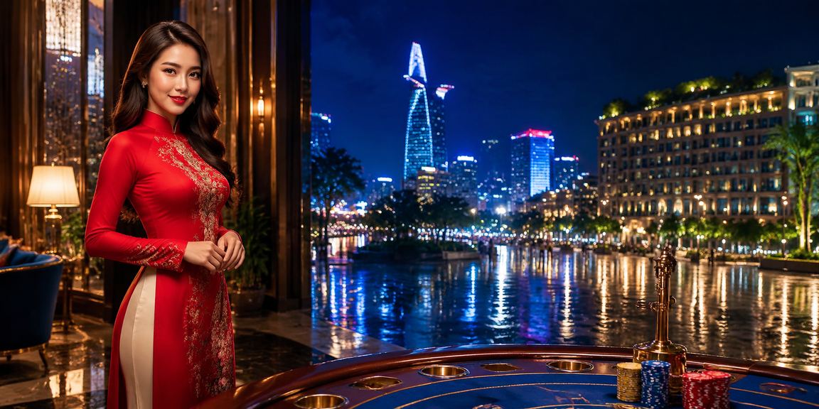Cô gái mặc áo dài tham gia trò chơi Baccarat tại không gian sang trọng Hồ Chí Minh